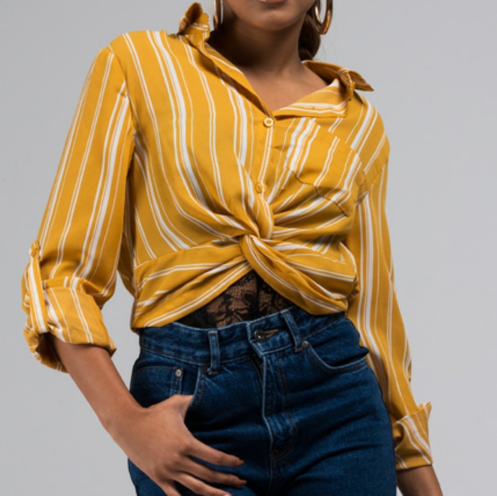 LOVE TREE Twist Front Blouse